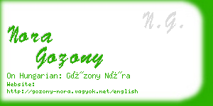 nora gozony business card